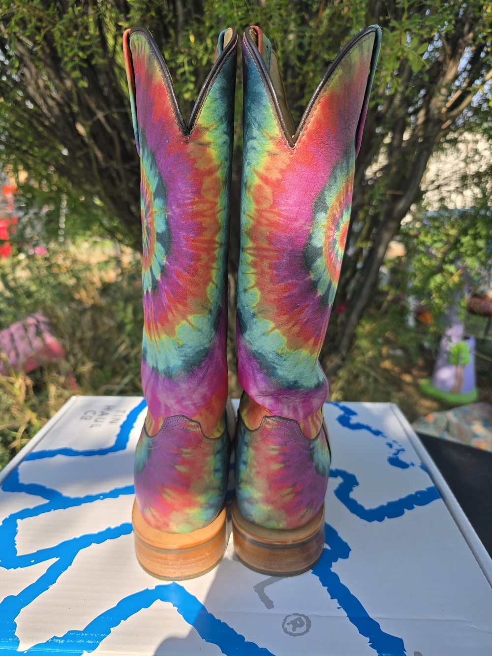 Tin Haul Groovy Tie Dye Cowboy Boots - Picture 4 of 7